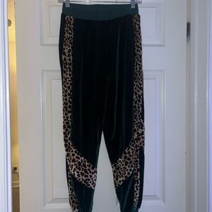 Vintage Leopard Print Velvet joggers